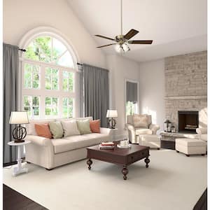 Hunter Stratford 52 in. LED Indoor Matte Black Ceiling Fan with Light Kit  50486 - The Home Depot