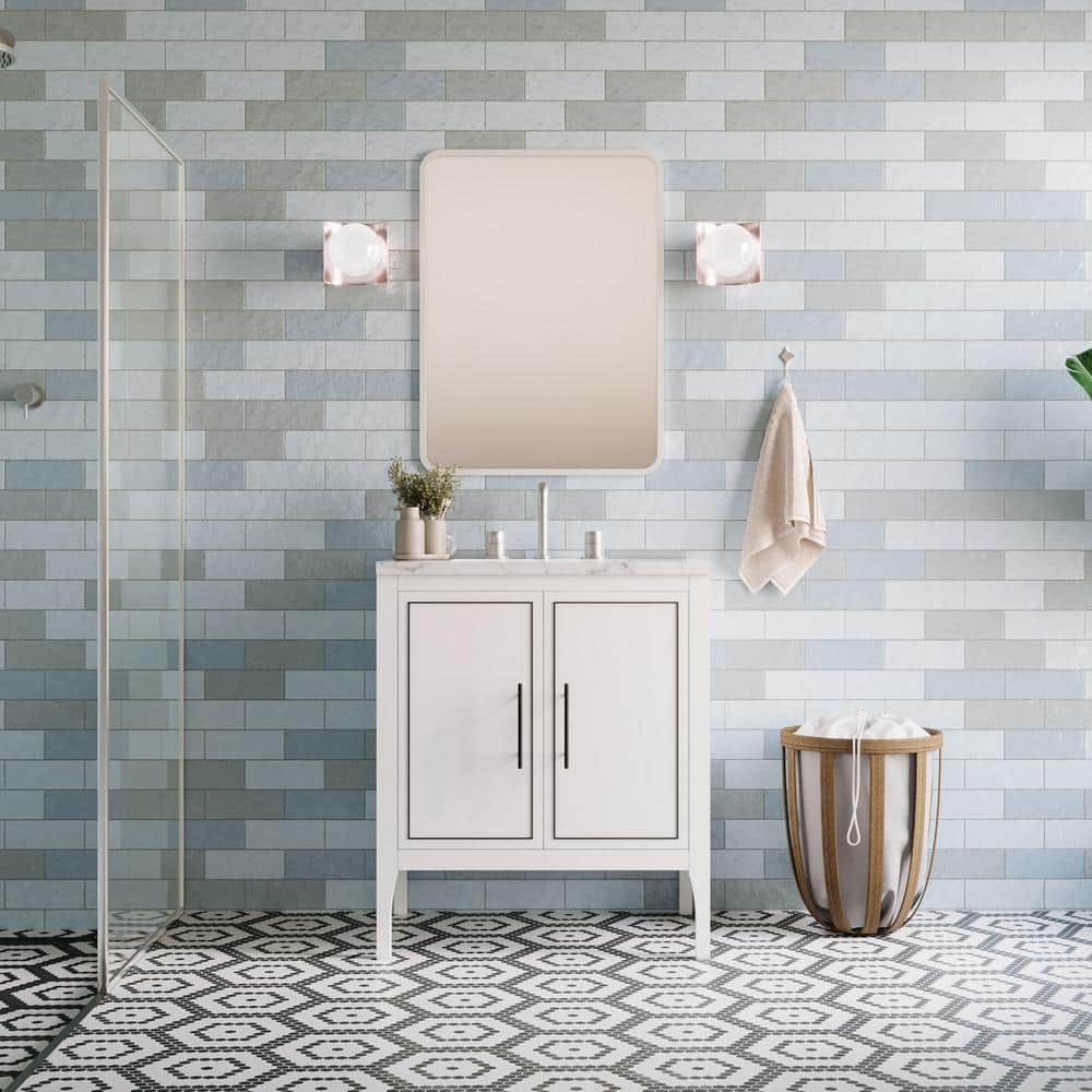 Karma Turquoise 3 in. x 8 in. Polished Ceramic Wall Tile (36 pieces 5.38 Sq. Ft. / Case)