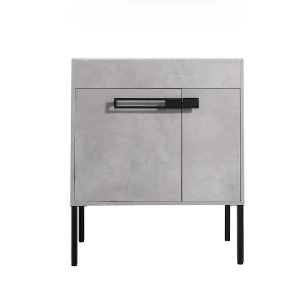 30 in. Bath Vanity Cabinet without Top in Cement Grey Unassembled