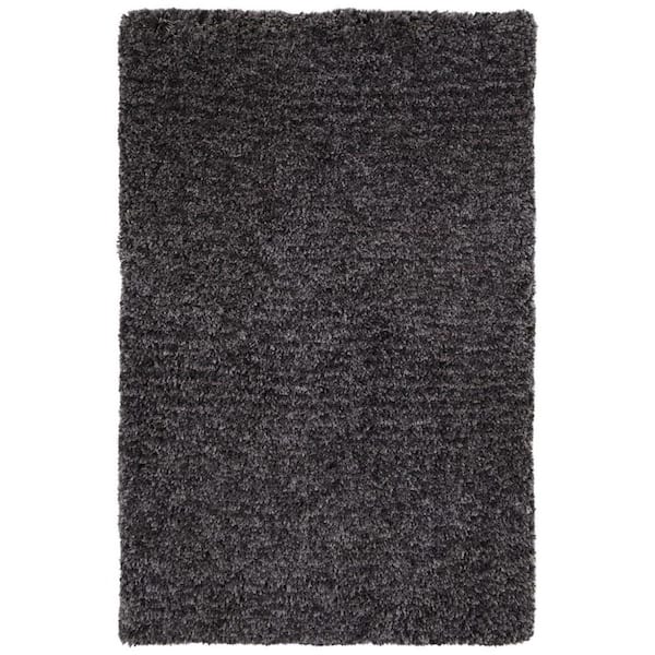 HomeRoots 2 x 3 Black Solid Color Area Rug