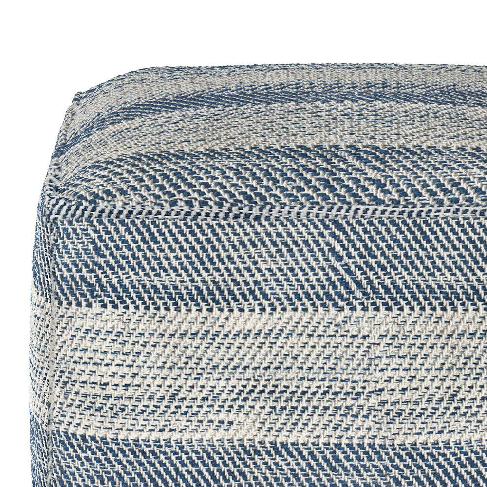 Clay Teal Melange Cotton Square Pouf