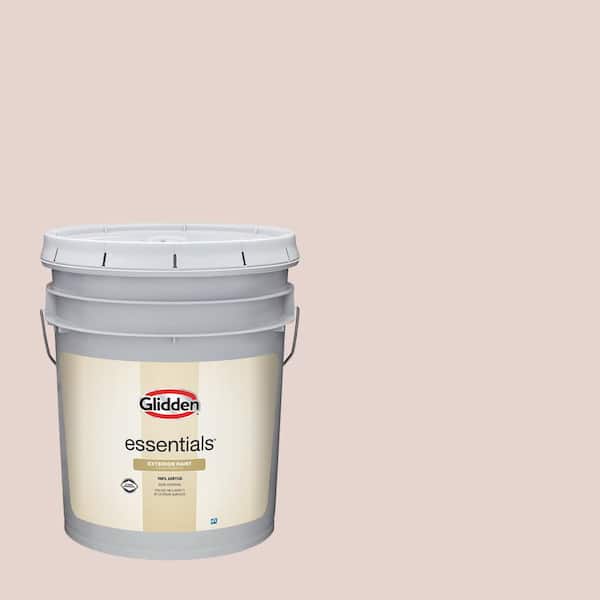 Glidden Essentials 5 gal. Blossom Pink PPG1016-2 Flat Exterior Paint