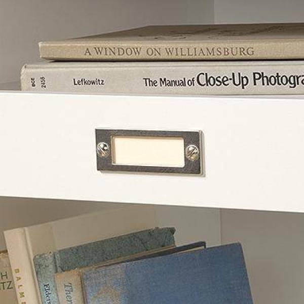 Soft White Adjustable 9-Cubby Storage Unit with Oak Accent