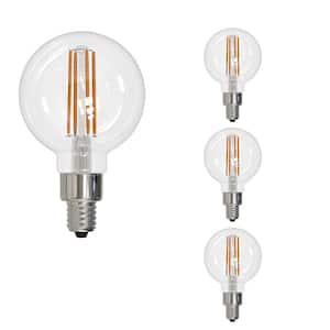 40 - Watt Equivalent G16 Dimmable Candelabra Screw LED Light Bulb Soft White Light 3000K 4 - Pack