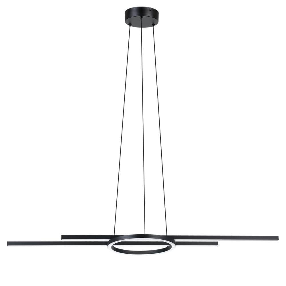 Zevni Industrial 23.6 in. W 1-Light Gold Pendant Lamp