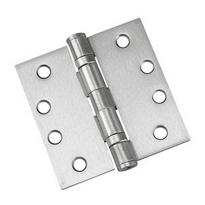 4 in. x 4 in. Brushed Nickel Full Mortise Ball Bearing Butt Hinge with Removable Pin (3-Pack)