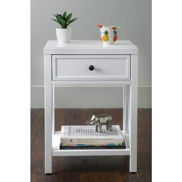 Unbranded Wilcox White Storage End Table
