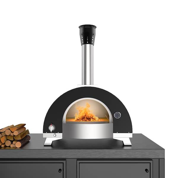 Empava Portable Wood Fired Pizza Oven Outdoor with Thermometer