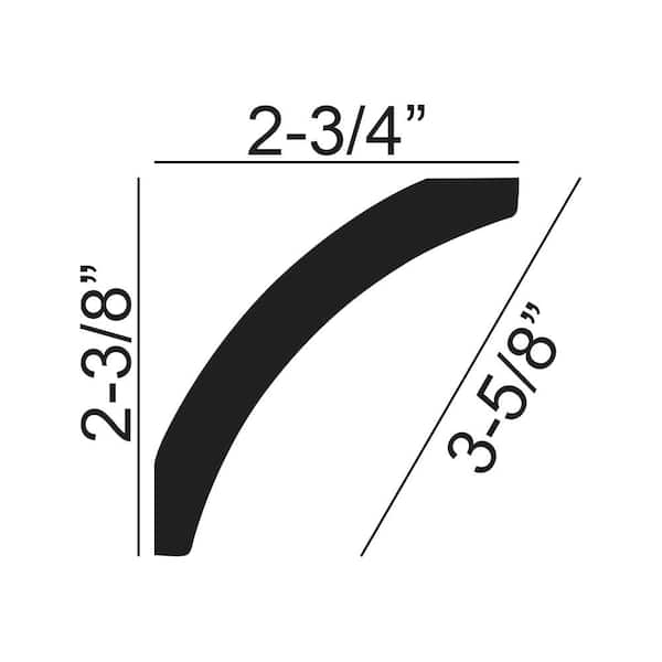 American Pro Decor 2-3/8 in. x 3-1/8 in. x 96 in. Plain Polyurethane Crown Moulding 48 LF (6-Pack)