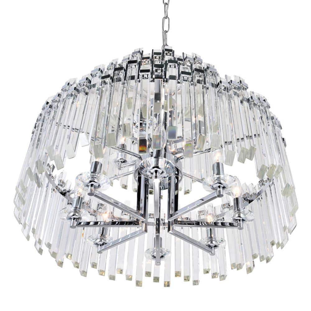 Henrietta Chrome 12-Light Crystal Two-Tier Chandelier