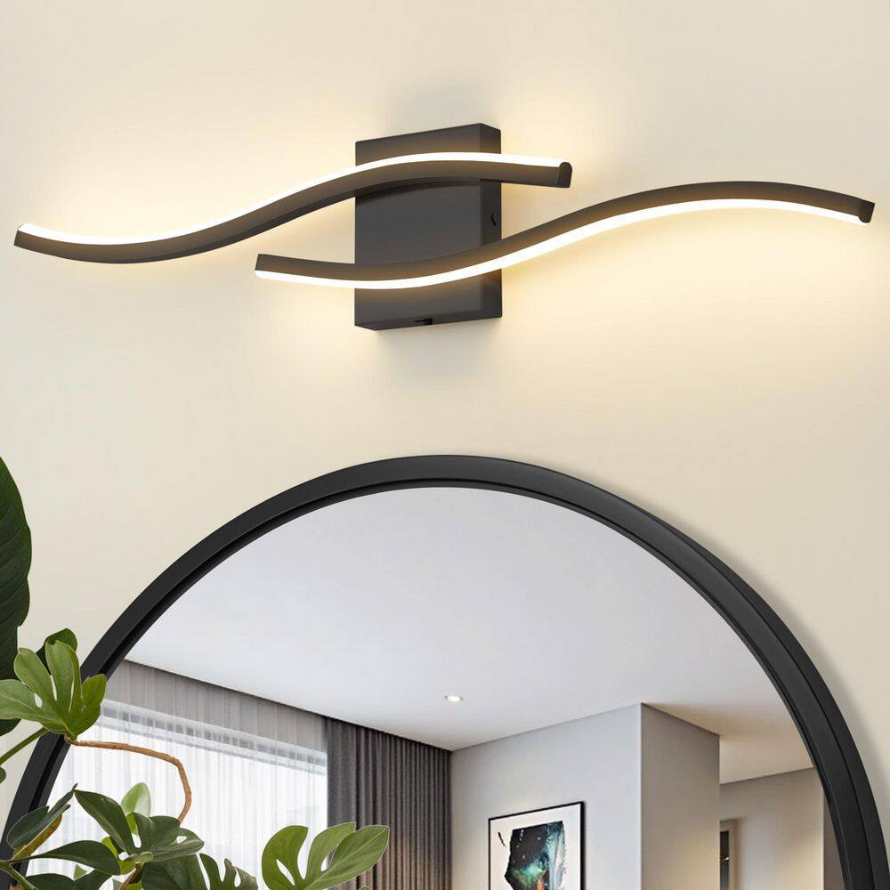 31.5 in. 2 Light 24W Black LED Vanity Light Dimmable 5CCT with Frosted Acrylic Shade Bathroom Vanity Lighting price history on PriceWatchPro