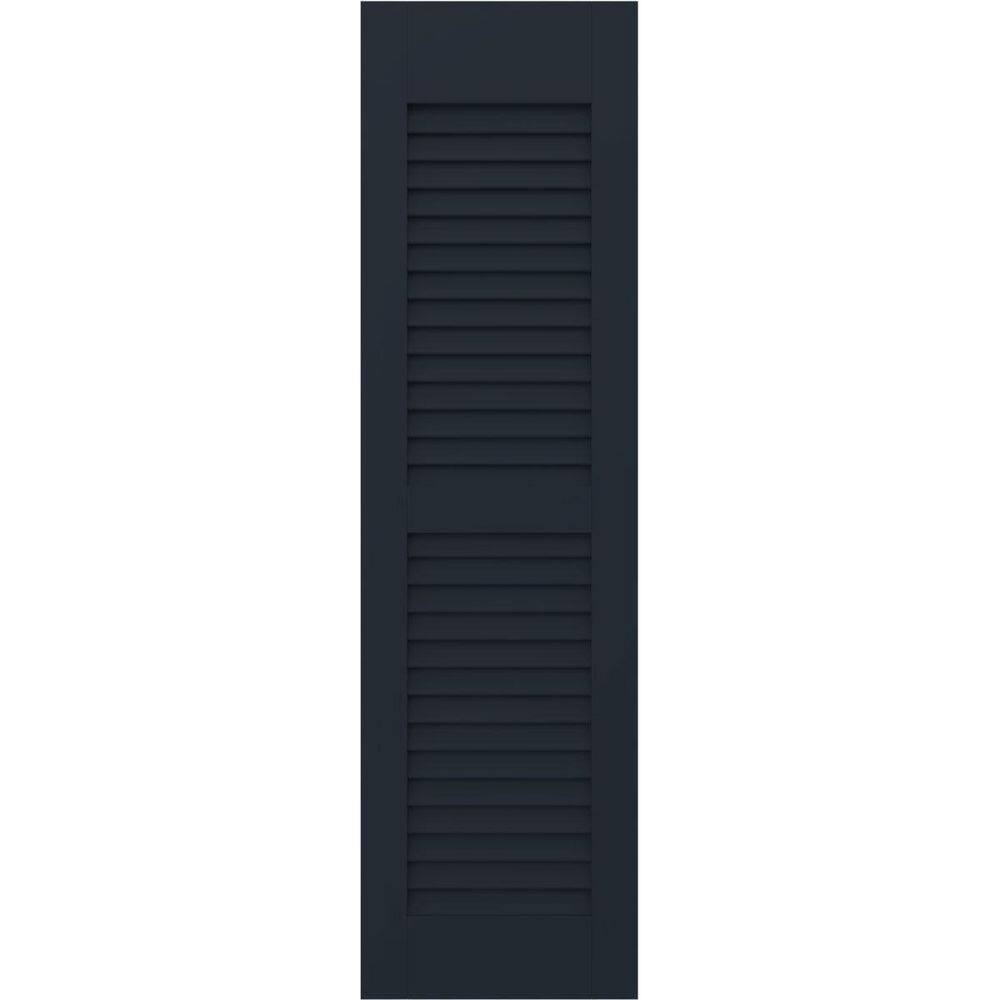 Americraft 12 in. W x 68 in. H 2-Equal Louver Exterior Real Wood Shutters Pair in Starless Night Blue price history on PriceWatchPro
