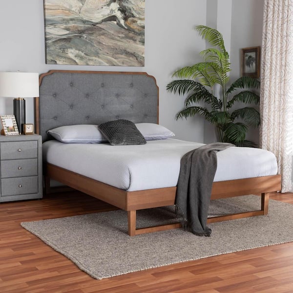Baxton Studio Roald Grey Wood Frame Queen Platform Bed