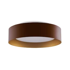 Lynch 15.75 in. 3-Light Brown and Gold Ceiling Light