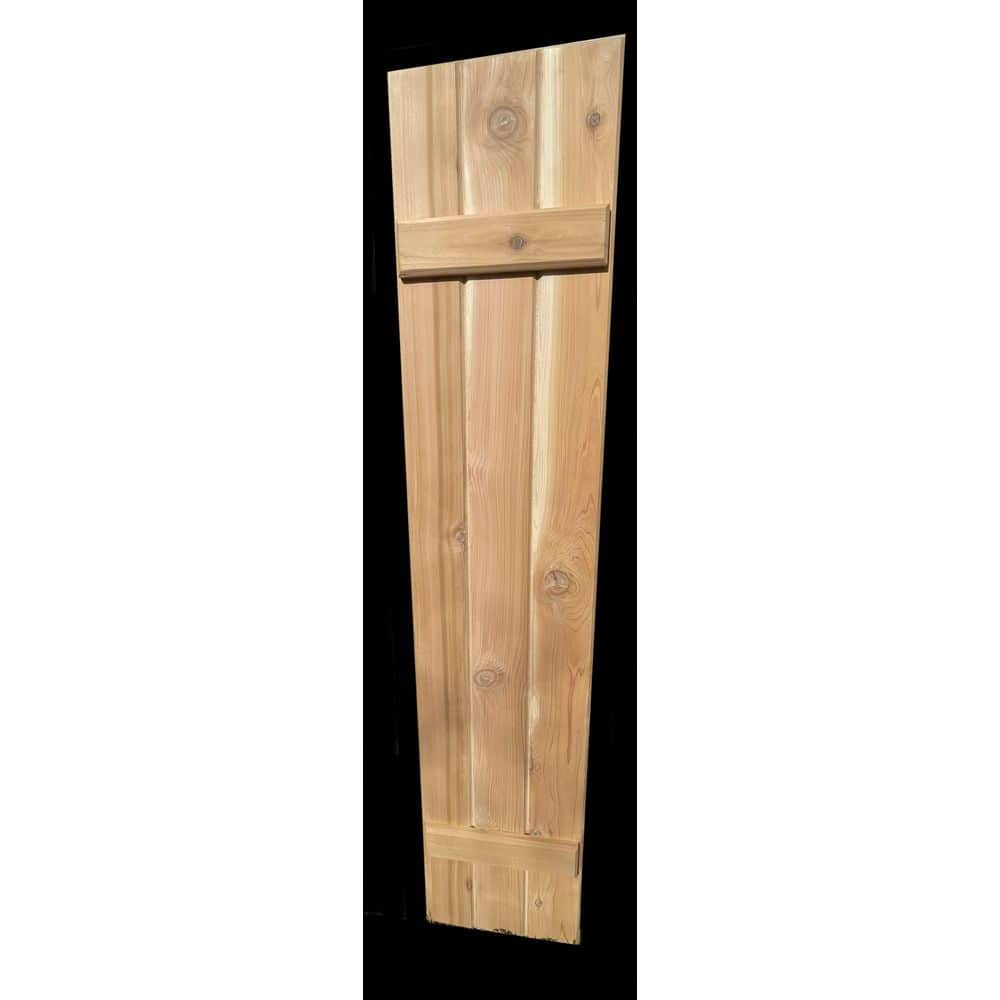 15 in. x 72 in. Cedar Exterior Board and Batten Wood Shutters in Natural Cedar Pairs price history on PriceWatchPro