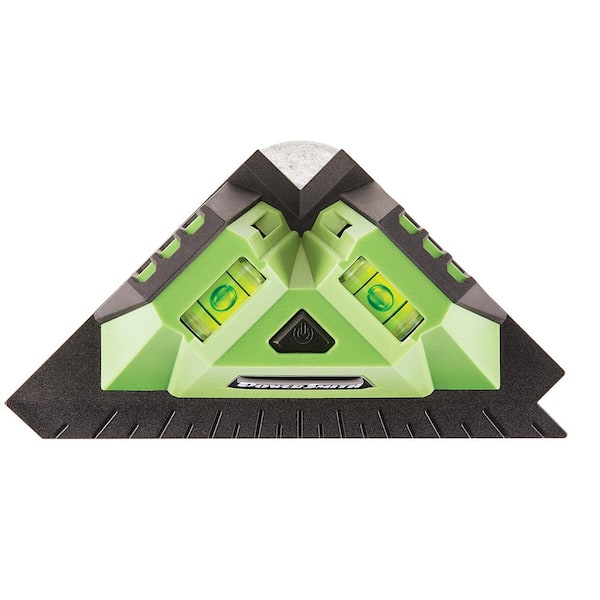 PowerSmith Tile and Flooring Laser Square with 2 90° Laser Lines, Two Built-In Bubble Vials, Wall Mount Plate and Batteries