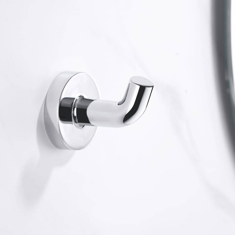 Polished Chrome Brass Wall Mounted J-Hook Robe Hook
