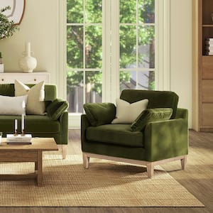 Pasadena 36 in. Wide Modern Farmhouse Accent Arm Chair in Olive Green