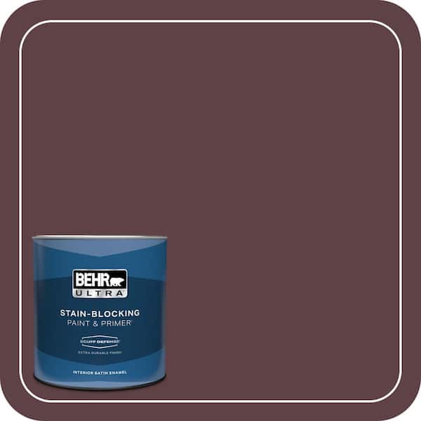 BEHR ULTRA 1 qt. #110F-7 Deep Garnet Extra Durable Satin Enamel Interior Paint & Primer