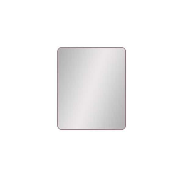 Unbranded Rose Gold 30 in. W x 36 in. H Rectangle Metal Framed Mirror Modern Design Wall Decor Mirror for Living Room