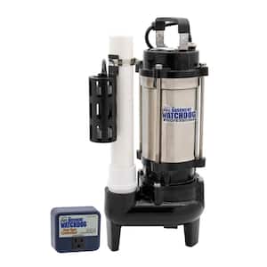 1 HP Cast Iron / Stainless Steel Submersible Sump Pump with Caged Float Switch and Controller
