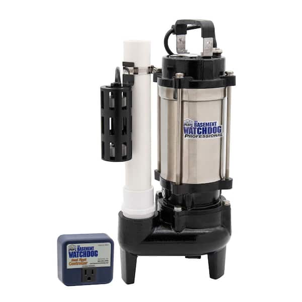 Basement Watchdog 1 HP Cast Iron / Stainless Steel Submersible Sump Pump with Caged Float Switch and Controller