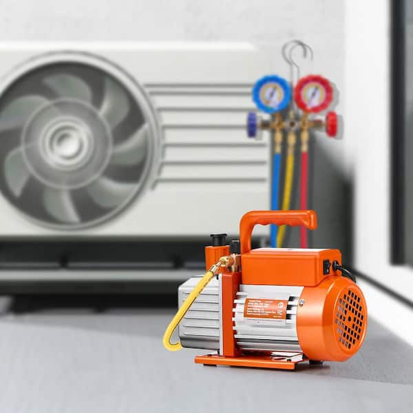 Vacuum Pump 4 CFM HVAC Single Stage Rotary Vane Vacuum Pump Auto AC Vacuum Pump Kit for R134a R22 R410a Systems