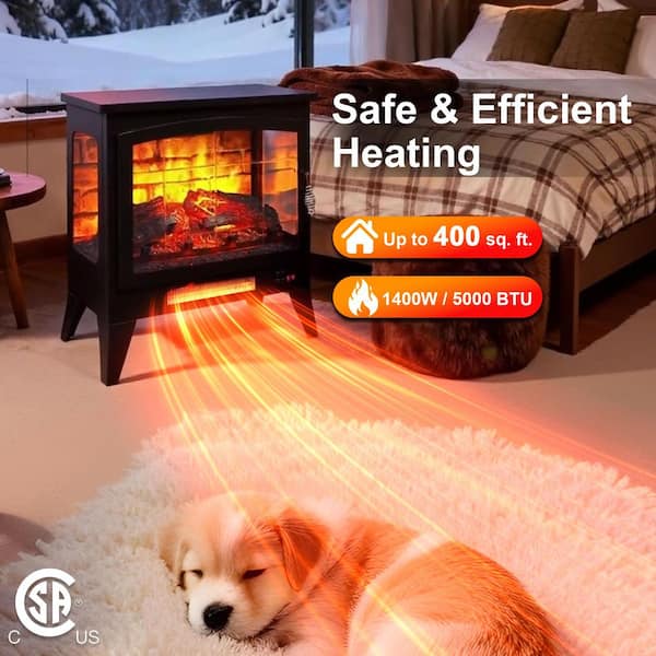 SUNRINX 21 in. 400 sq. ft. Electric Stove with 3-Sided 3D Flame in