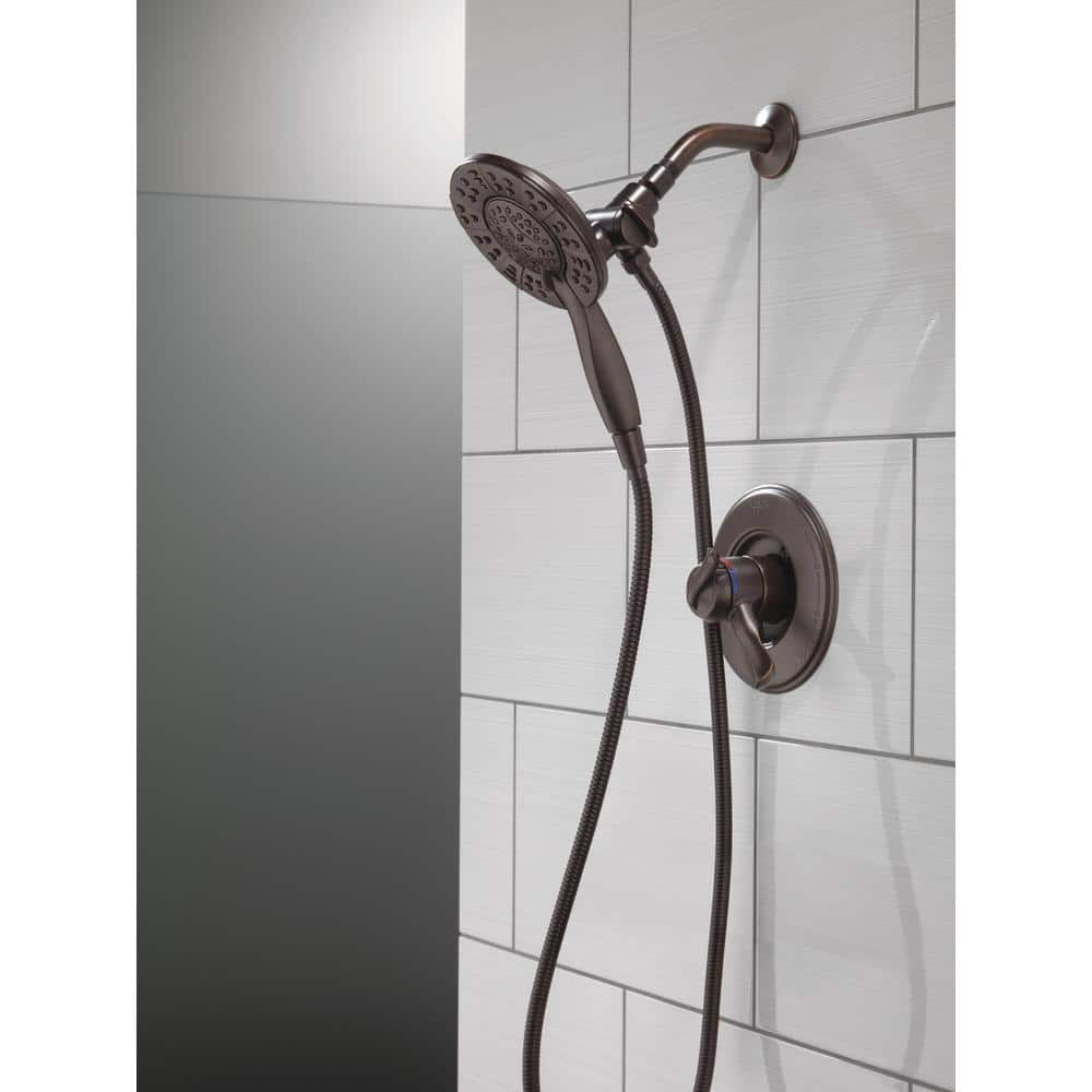 Venetian Bronze 4-Setting Dual Shower Head with Handheld Spray