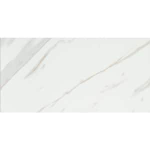 Pietra Calacatta 12 in. x 24 in. Matte Porcelain Marble Look Floor and Wall Tile (16 sq. ft./Case)