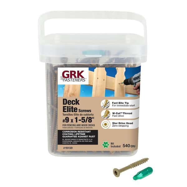 GRK Fasteners #9 x 1-5/8 in. Star Drive Bugle Head Deck Elite Wood Deck Screw (540-Pack)