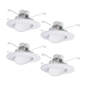 5 in./6 in. 2700K-5000K White Integrated LED Recessed Adjustable Gimbal Retrofit Trim with Selectable CCT (4-Pack)