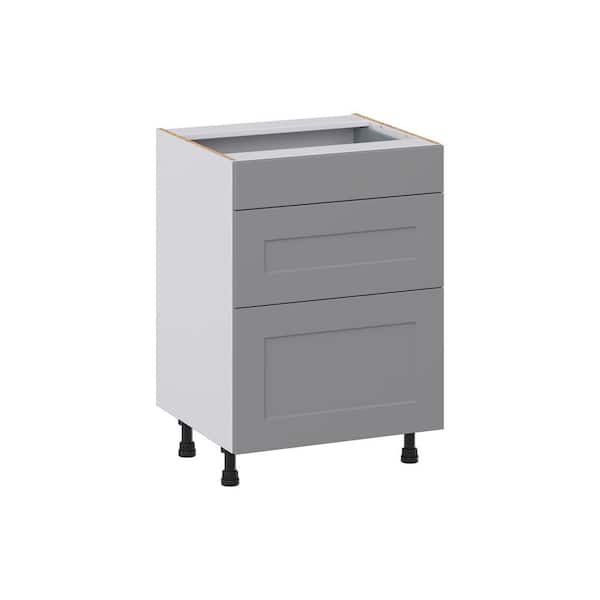 J COLLECTION Bristol Painted Slate Gray Shaker Assembled 24 in. W x 34. ...