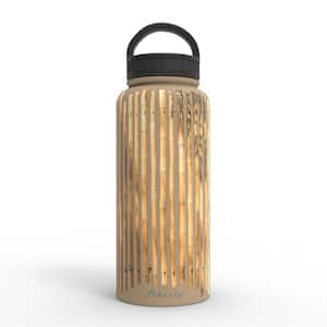 32 oz. Bamboo Sandstone Insulated Stainless Steel Water Bottle with D-Ring Lid
