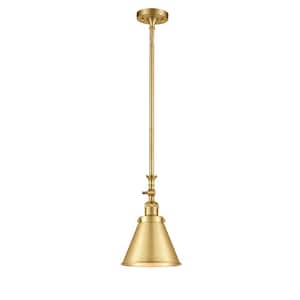 Appalachian 1-Light Satin Gold Cone Pendant Light with Satin Gold Metal Shade