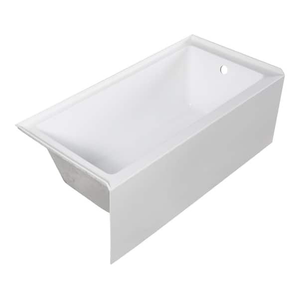 Transolid Ursula 60 in. x 30 in. Soaking Bathtub with Right-Hand Drain in White