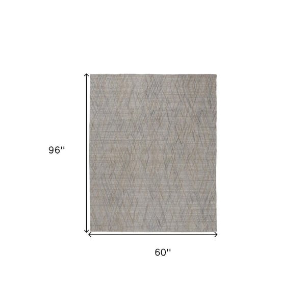 2 ft. x 8 ft. Blue, Gray Abstract Area Rug