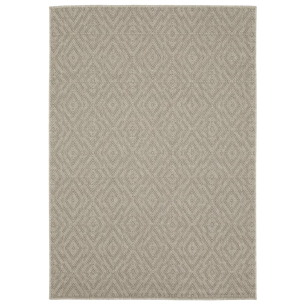 AVERLEY HOME Cliffs Gray Doormat 3 ft. x 5 ft. Geometric Diamonds ...