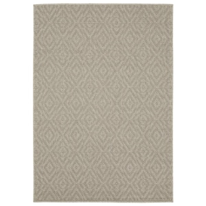 Cliffs Gray 8 ft. x 10 ft. Geometric Diamonds Polypropylene Indoor/Outdoor Area Rug