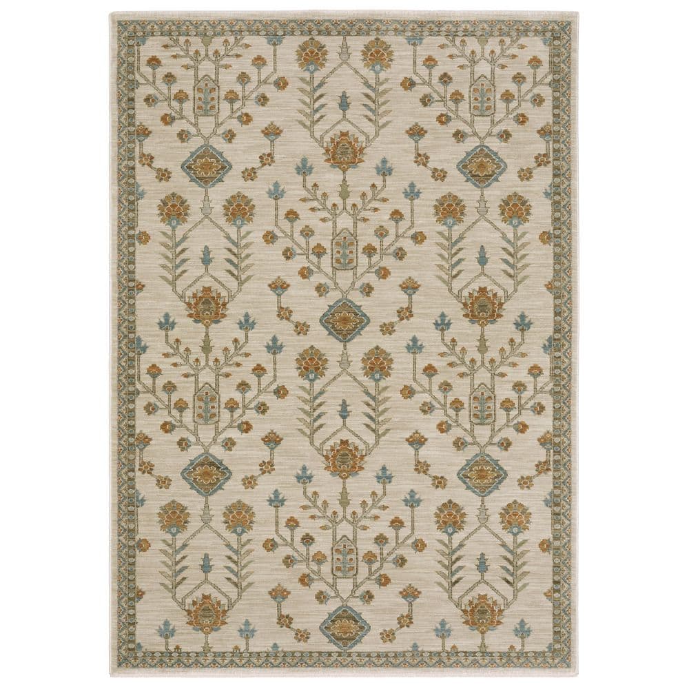 Maco Beige/Rust 2 ft. x 8 ft. Oriental Floral Polypropylene Fringe-Edge Indoor Runner Area Rug price history on PriceWatchPro