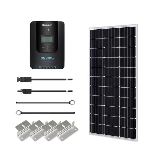 Renogy 100-Watt 12V Off-Grid Solar Starter Kit w/ 1-Piece 100W Monocrystalline Panel and 20A MPPT Rover Charge Controller