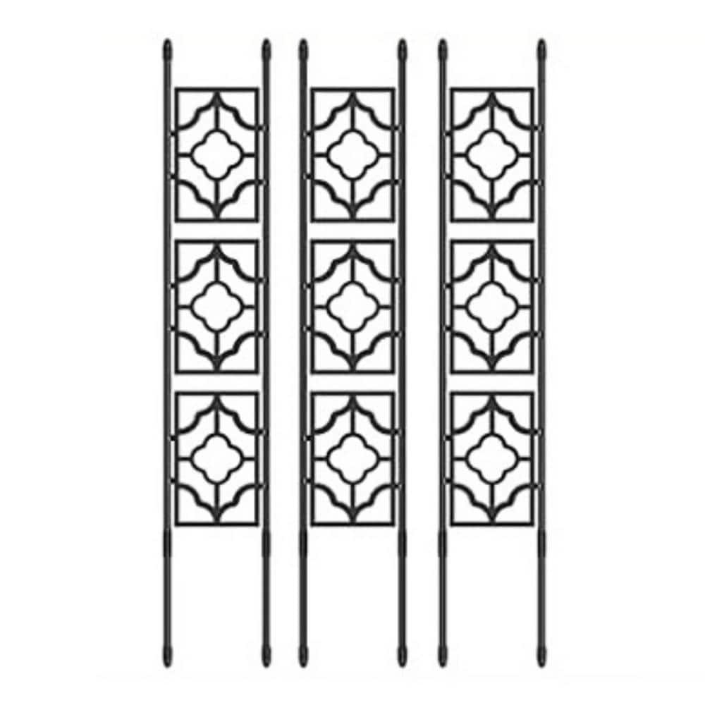35.43 in. W x 59.06 in. H Black Metal Garden Trellis for Climbing Plants Ou