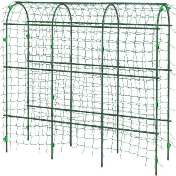 71.7 in Green  Steel Outdoor Arch Trellis for Patios