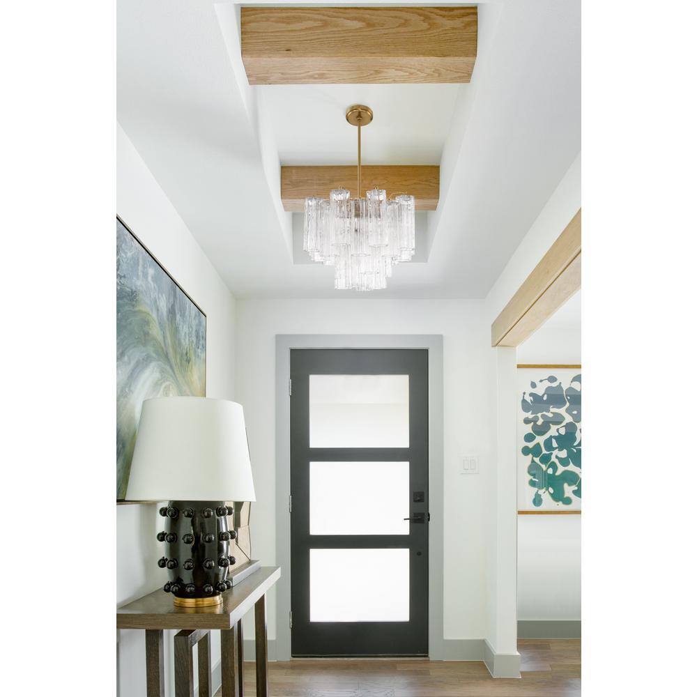 Addis 4-Light Clear Glass and Aged Brass Chandelier