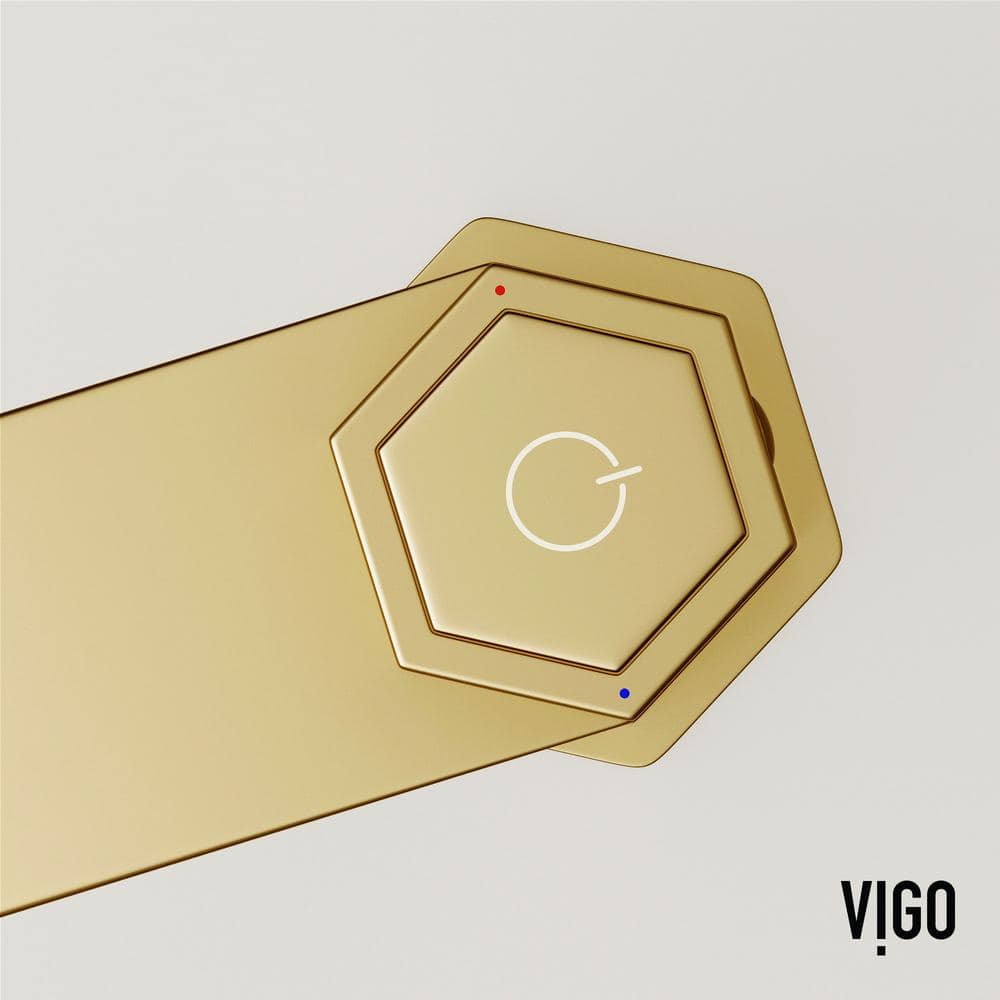 Nova Matte Brushed Gold Tall Vessel Sink Faucet with Push Button