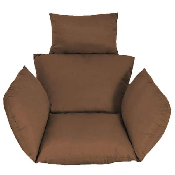 45.28 x 4.72 Egg Chair Cushion Hanging Basket Seat Cushion Thicken Hanging Egg Chair Cushion with Headrest Brown