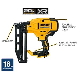 20V MAX XR 16-Gauge Lithium-Ion Cordless Finish Nailer (Tool Only)