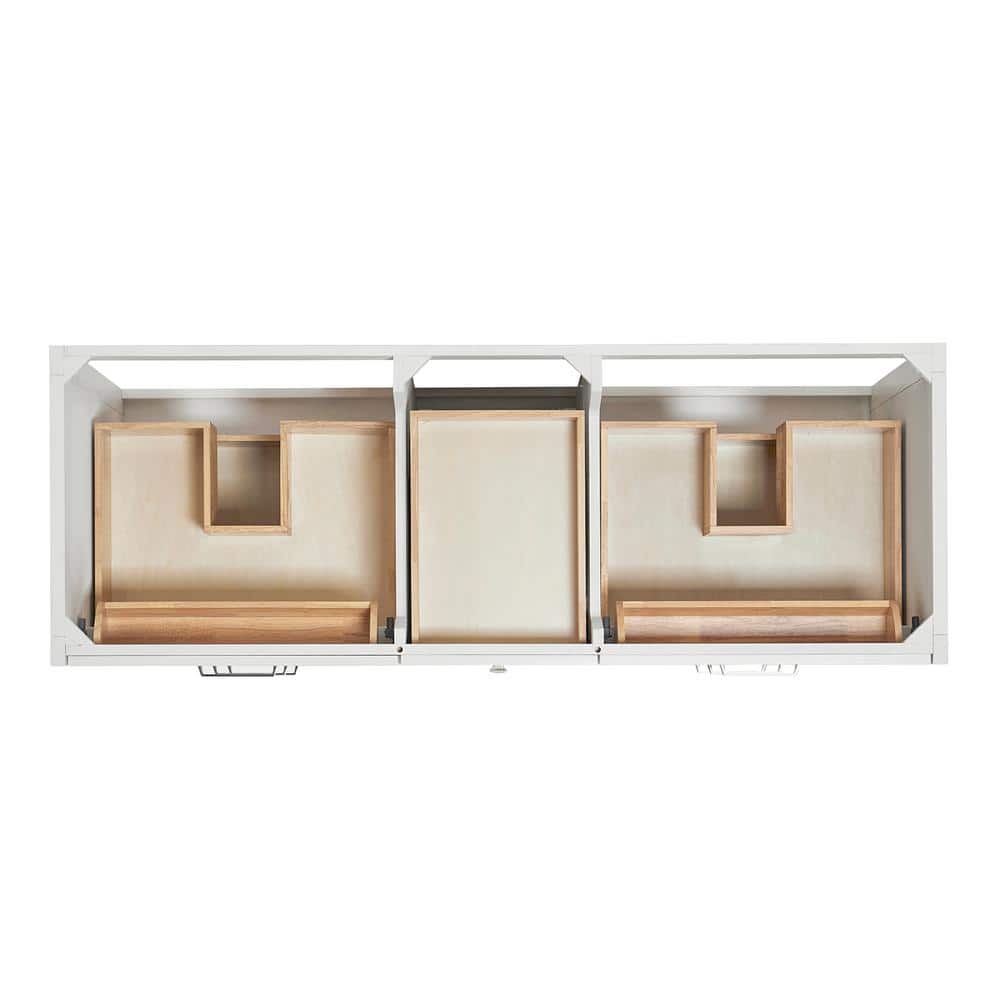 Monroe 60" White Solid Wood Double Sink Freestanding Vanity