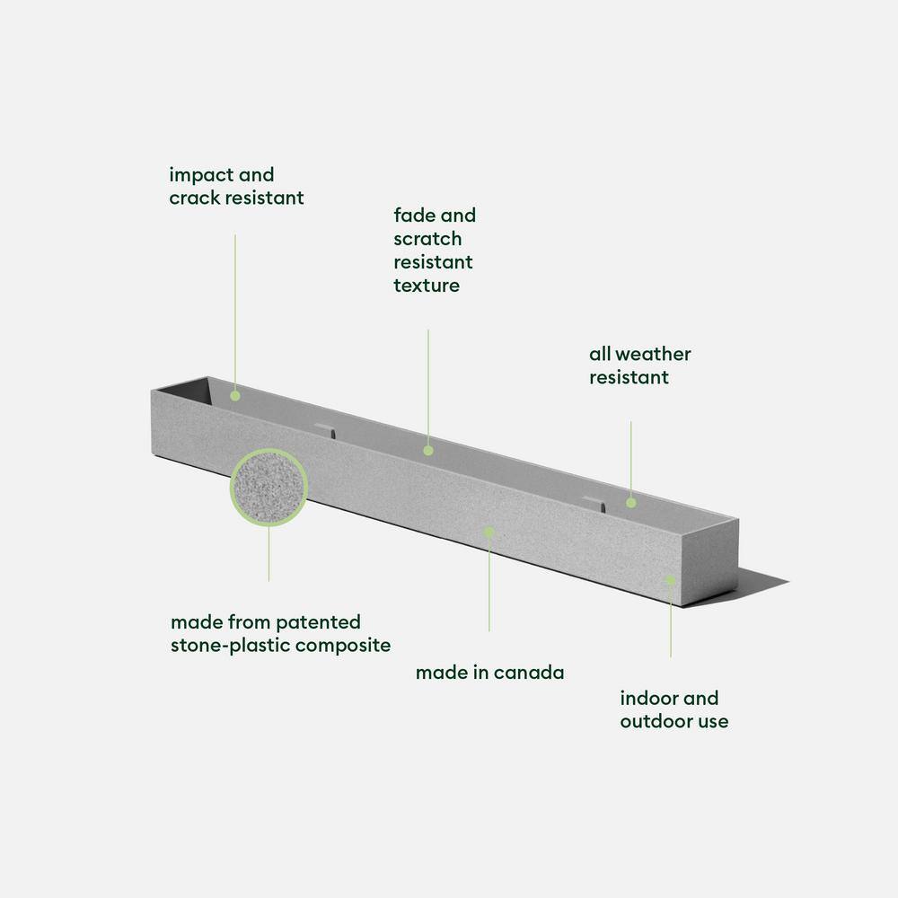 Geo Series 32" Gray Plastic-Stone Composite Planter Box