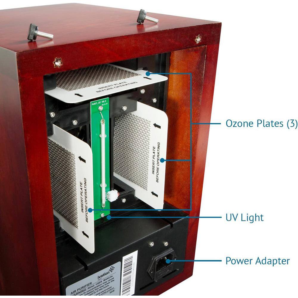 Ivation Cherry Wood HEPA Air Purifier with Ozone Generator